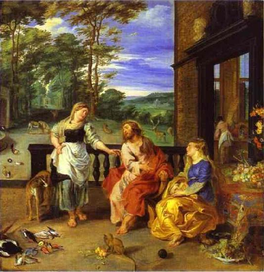 Peter Paul Rubens Christ in the House of Martha and Mary 1628 Jan Bruegel the Younger and Peter Paul Rubens Sweden oil painting art